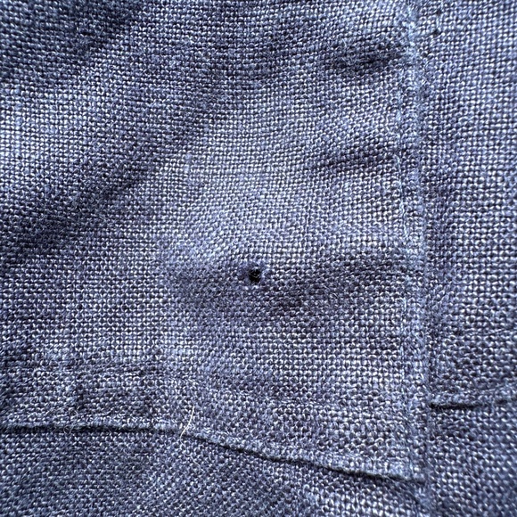 Rachel Comey blue linen shorts sleeve button up jumpsuit - Picture 3 of 8